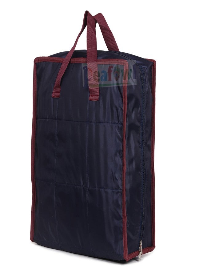 Peafowl Shoe Tote Storage Bag, Shoes Organiser, Shoe Kit, Hold 6 Pairs of Shoes (Dark Blue) - Image 3
